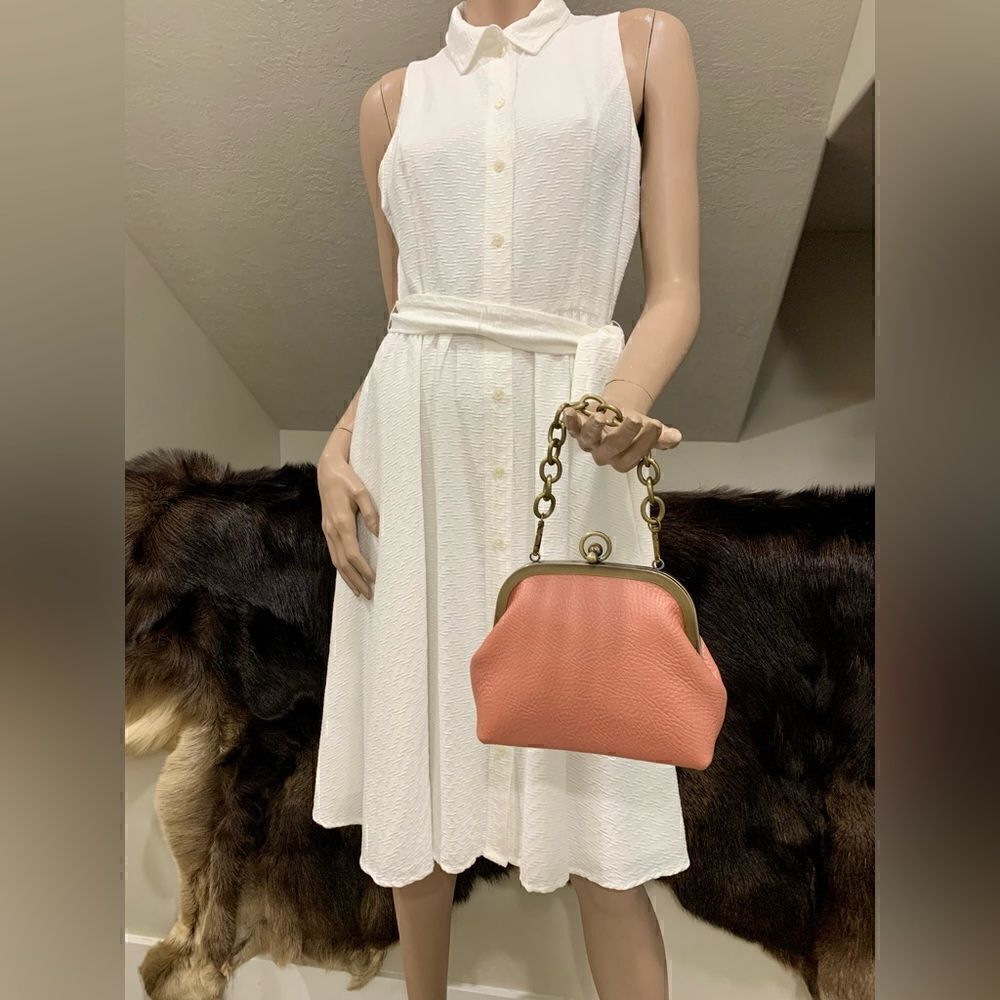 Handmade Genuine Cowhide Leather Kisslock Wristlet Shoulder Bag/Crossbody - Picture 4 of 15